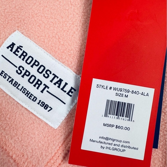 NWT Aeropostale Sport Fleece Gorpcore Drawstring Mock Neck Snap Pullover - Picture 3 of 11